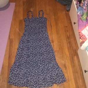 Navy blue floral dress